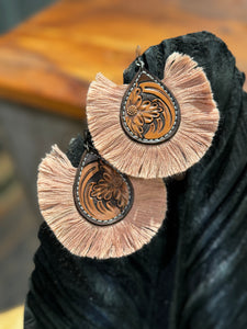 Hand Tooled Fringe Earrings