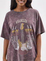 Load image into Gallery viewer, Wrangler Women&#39;s: Acid Wash Graphic Oversized Tee
