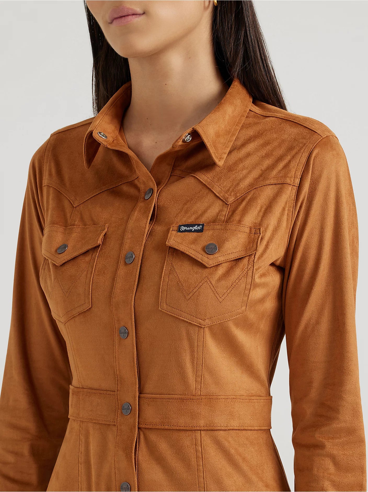 Wrangler Women's: Sueded Western Snap Shirt Dress