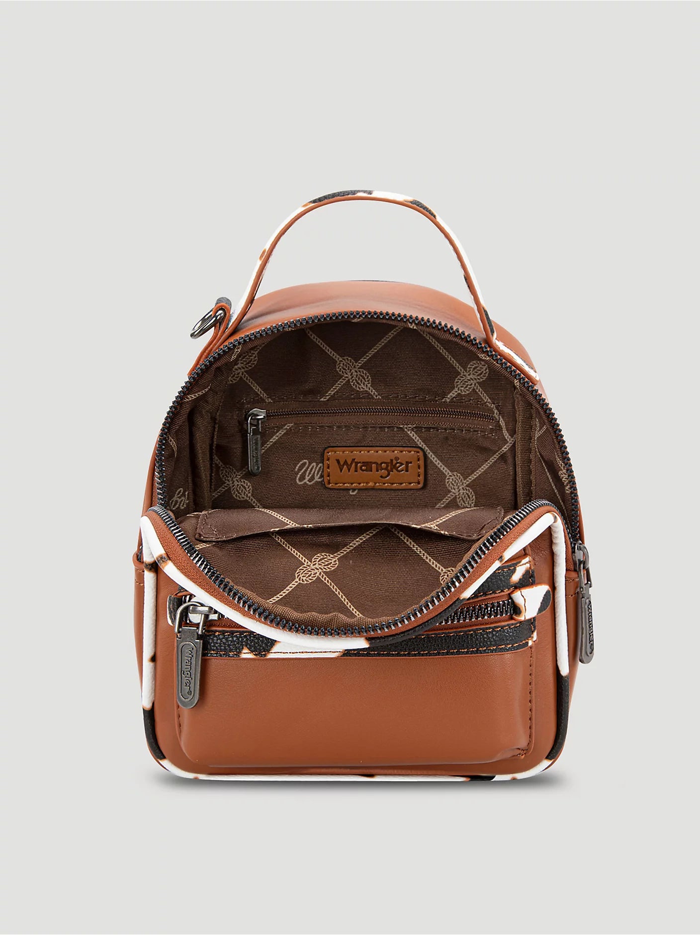 Wrangler: Cowprint Trimmed Mini Backpack