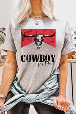 Load image into Gallery viewer, Cowboy Killer Bull Skull Tee
