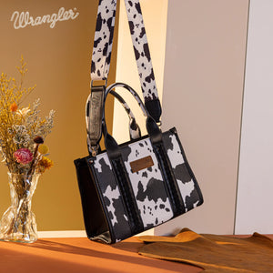 Wrangler: Cow Print Crossbody Tote