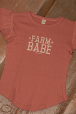 Load image into Gallery viewer, Farm Babe Mauve Ruffle Sleeve Tee
