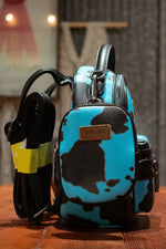 Load image into Gallery viewer, Wrangler: Cowprint Mini Backpack
