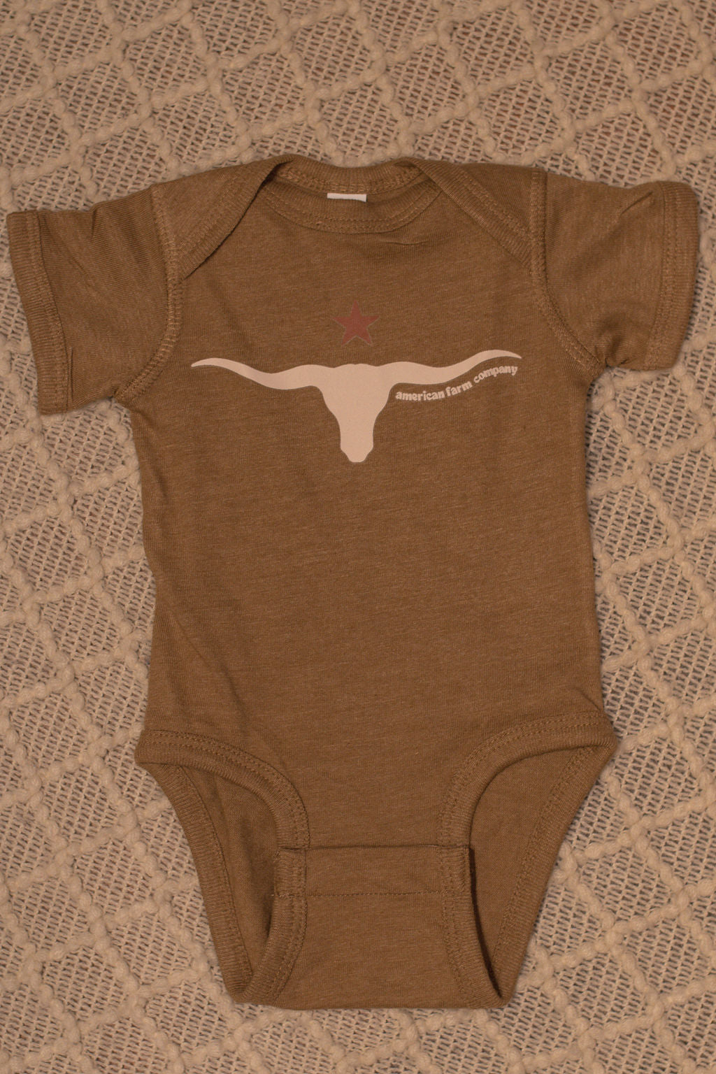 Western Skull 'Support Farmers' Heather Brown Onesie