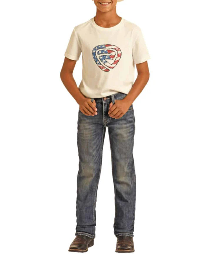 Rock & Roll Denim Boys Embossed Revolver Jeans