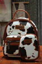 Load image into Gallery viewer, Wrangler: Cowprint Mini Backpack
