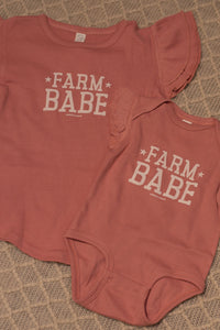 Farm Babe Mauve Ruffle Sleeve Tee