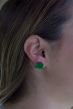 Load image into Gallery viewer, Green Football Helmet Stud Earrings
