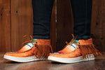 Load image into Gallery viewer, Serape Fringe Moccasin Shoes
