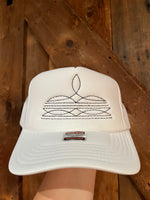 Load image into Gallery viewer, Western Boot Stitch Trucker Hat
