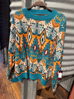 Load image into Gallery viewer, Rock &amp; Roll Denim: Women&#39;s All Over Aztec Sweater
