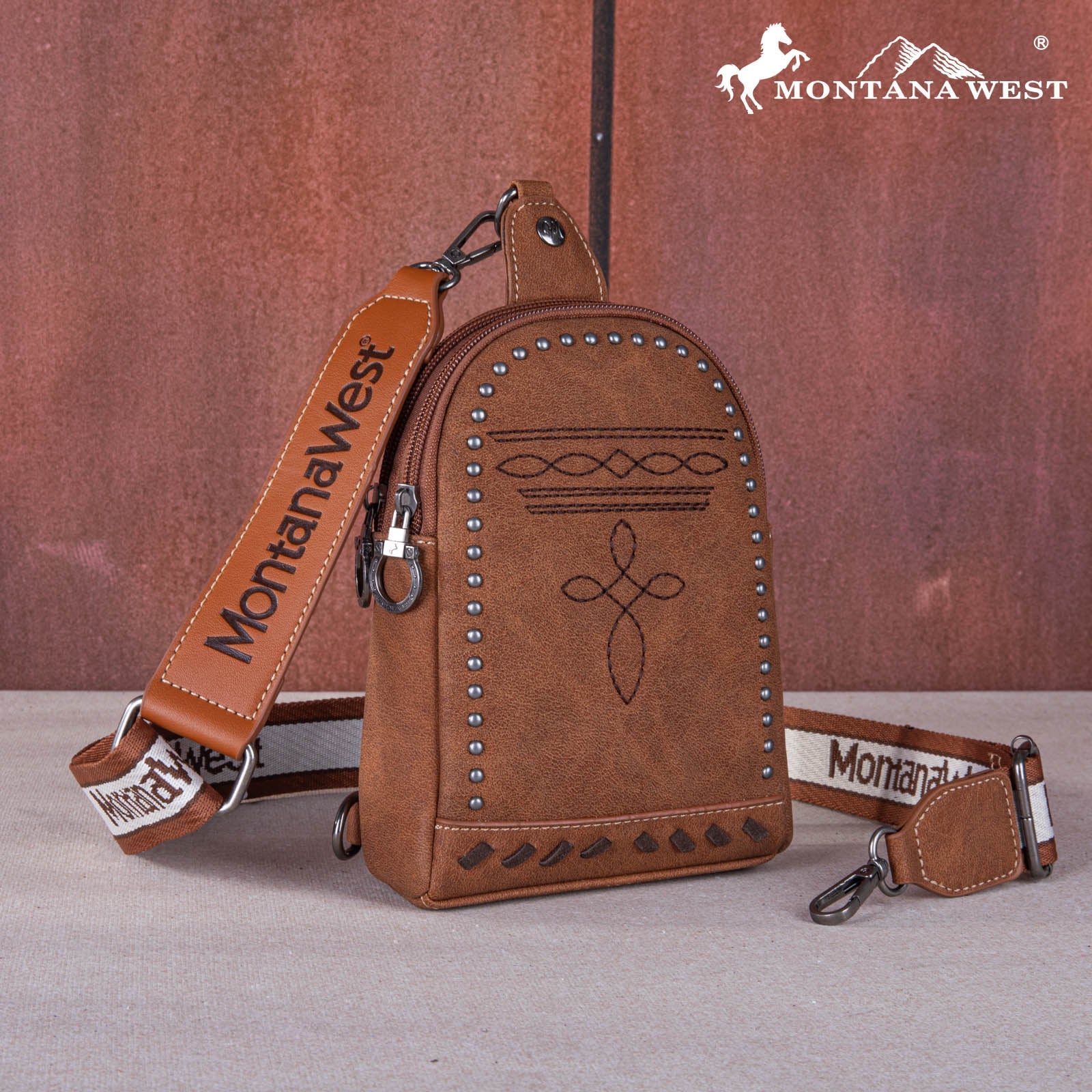 Montana West: Embroidered Boot Stitch Sling Bag