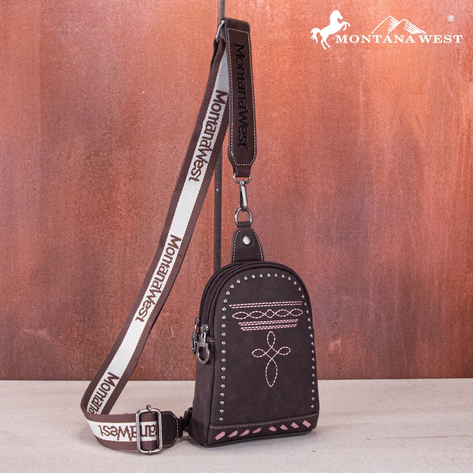 Montana West: Embroidered Boot Stitch Sling Bag