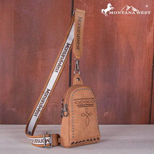 Montana West: Embroidered Boot Stitch Sling Bag