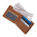 Load image into Gallery viewer, Genuine Leather Men&#39;s Bi-Fold Gusseted Wallet
