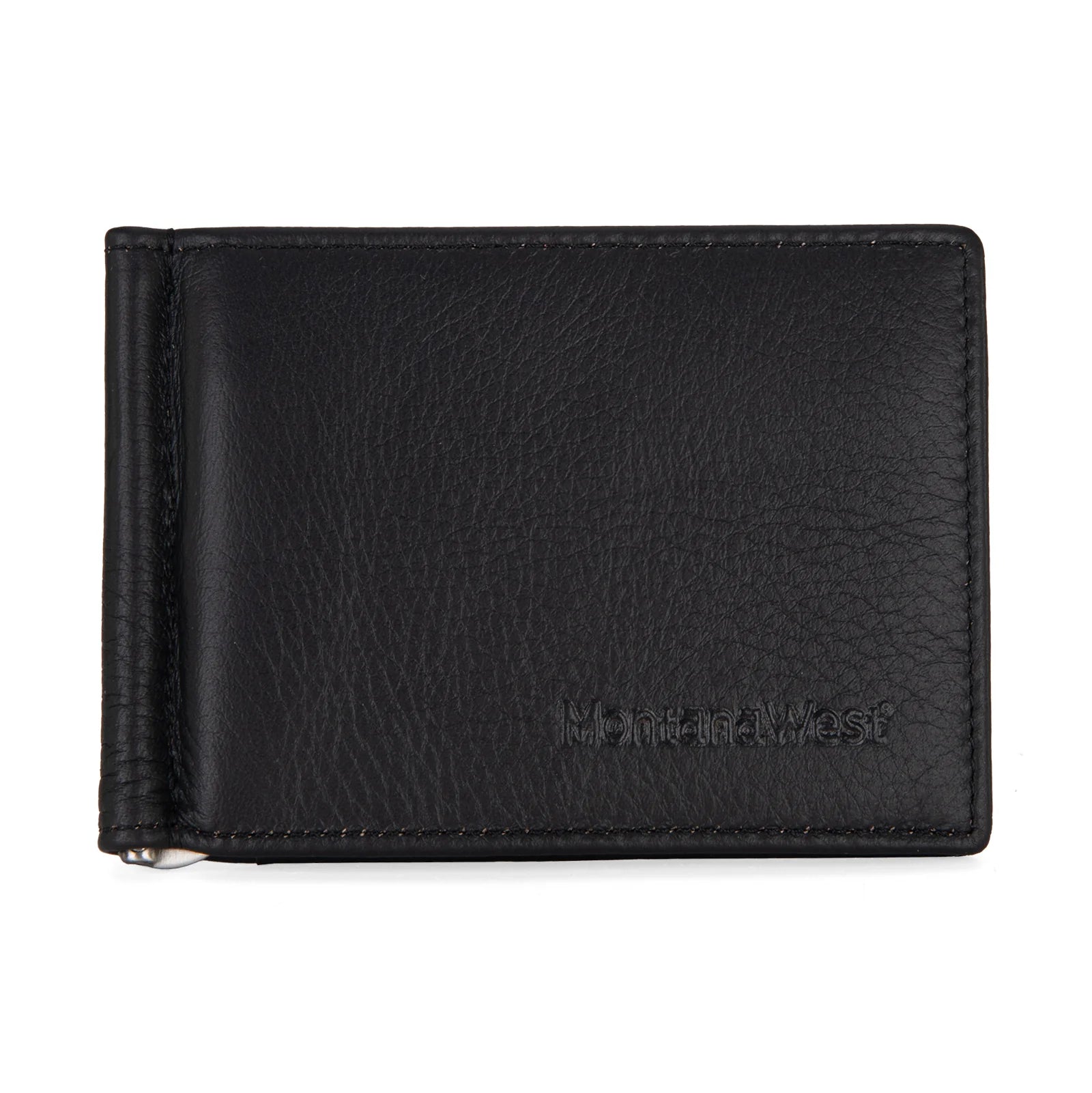 Genuine Leather Men's Slim Wallet with Money Clip