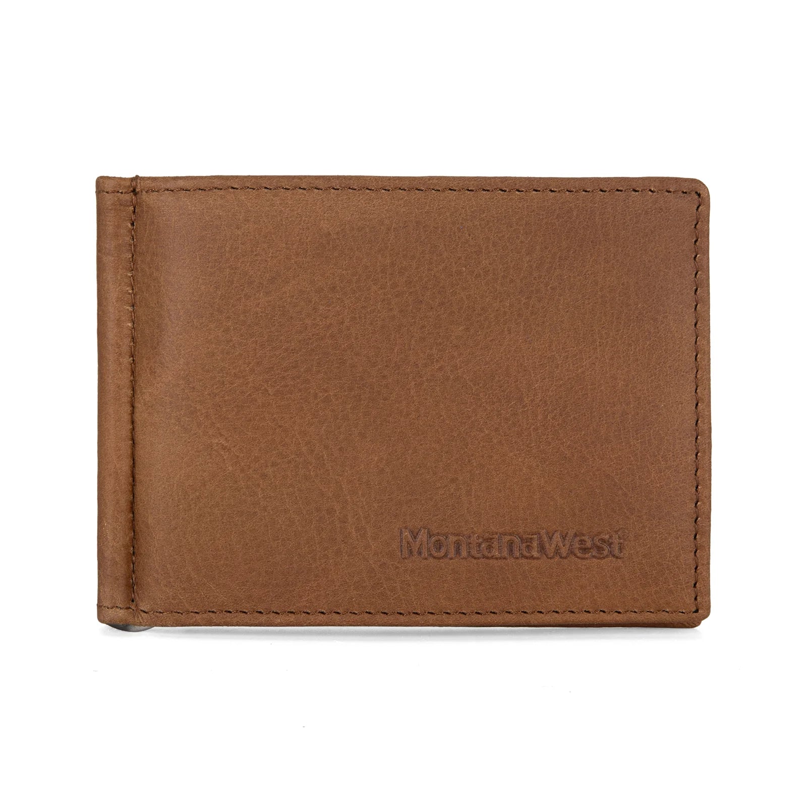 Genuine Leather Men's Slim Wallet with Money Clip