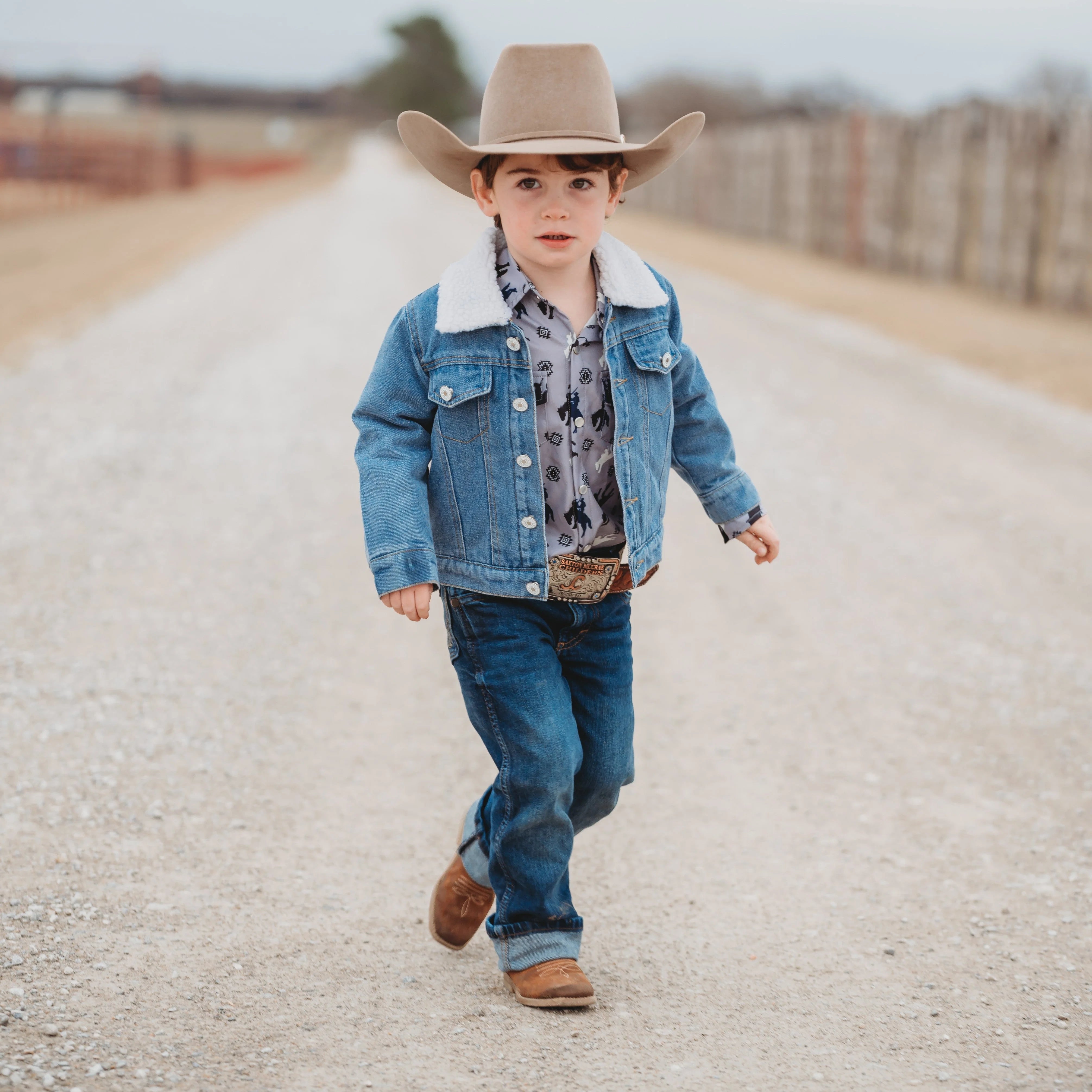 Boys Wool Lined Denim Jacket