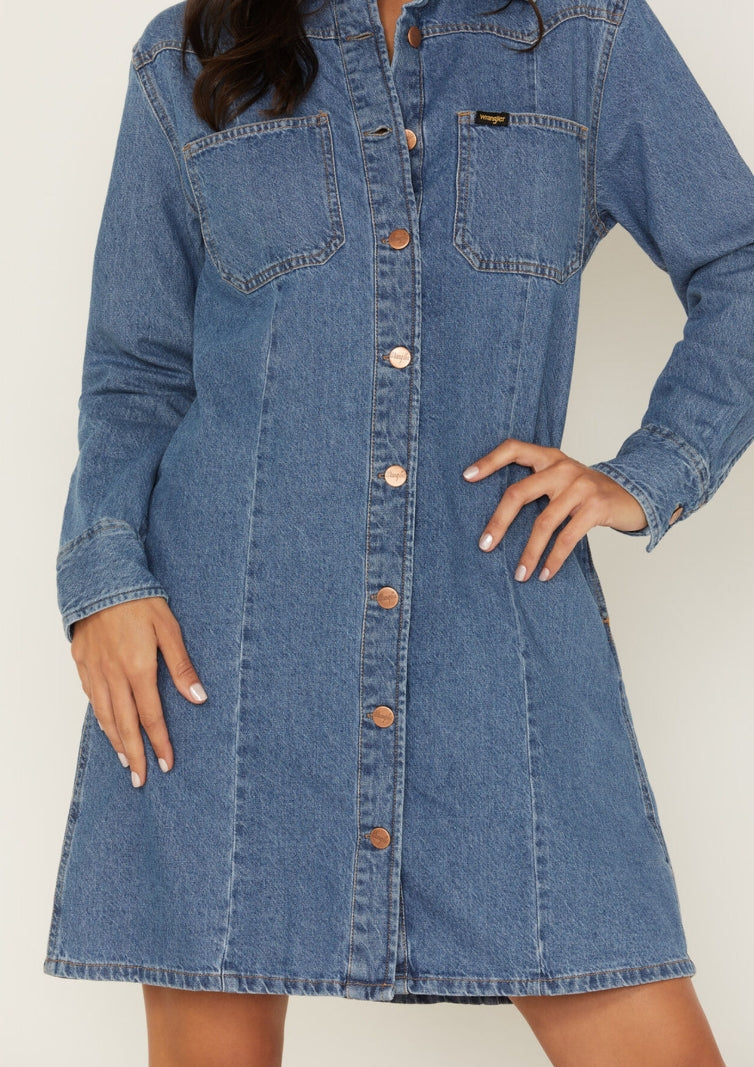 Wrangler: Women's Denim Long Sleeve Western Dress