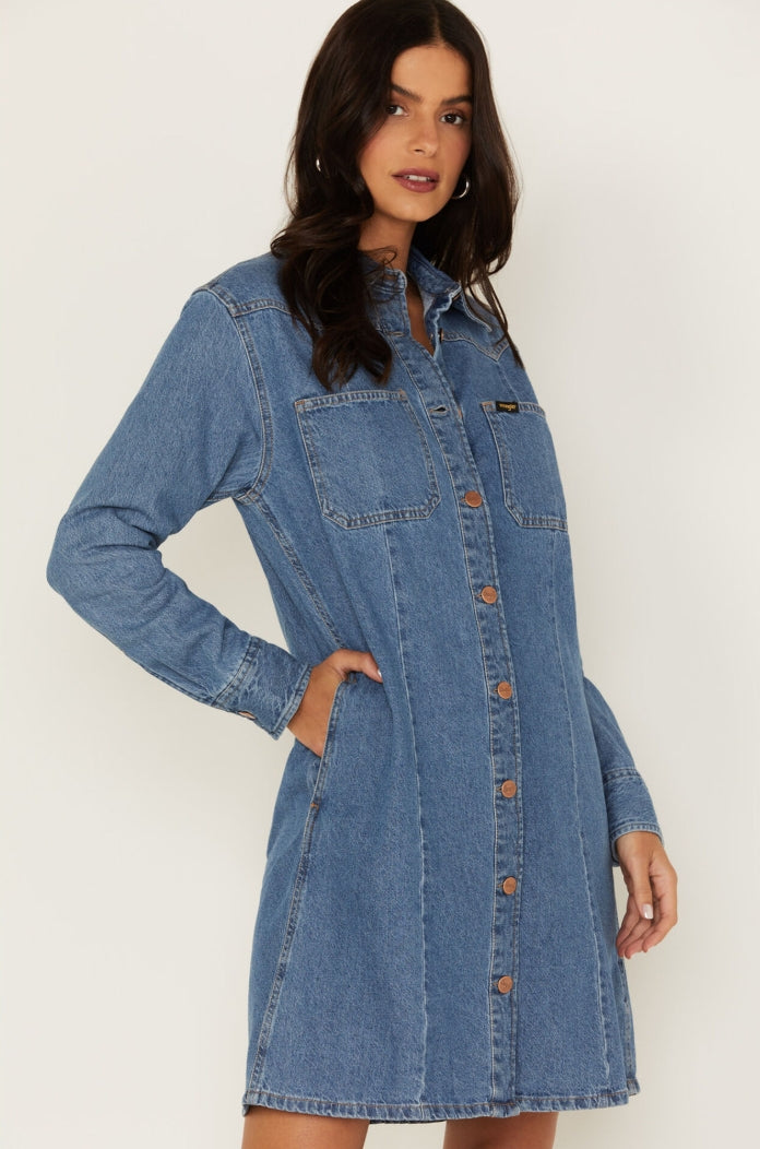 Wrangler: Women's Denim Long Sleeve Western Dress