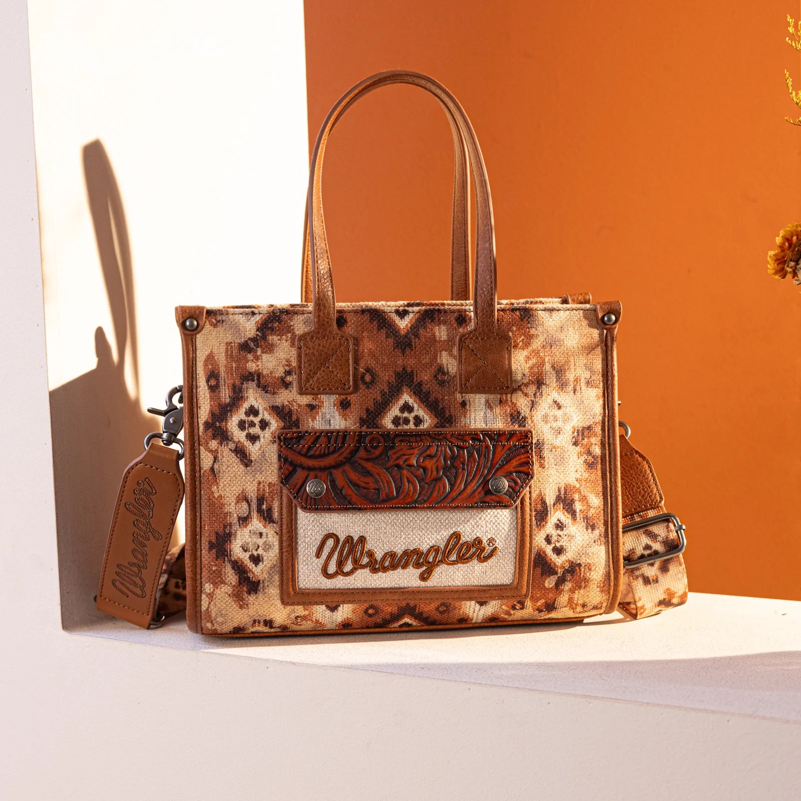 Wrangler: Southwestern Pattern Crossbody Tote