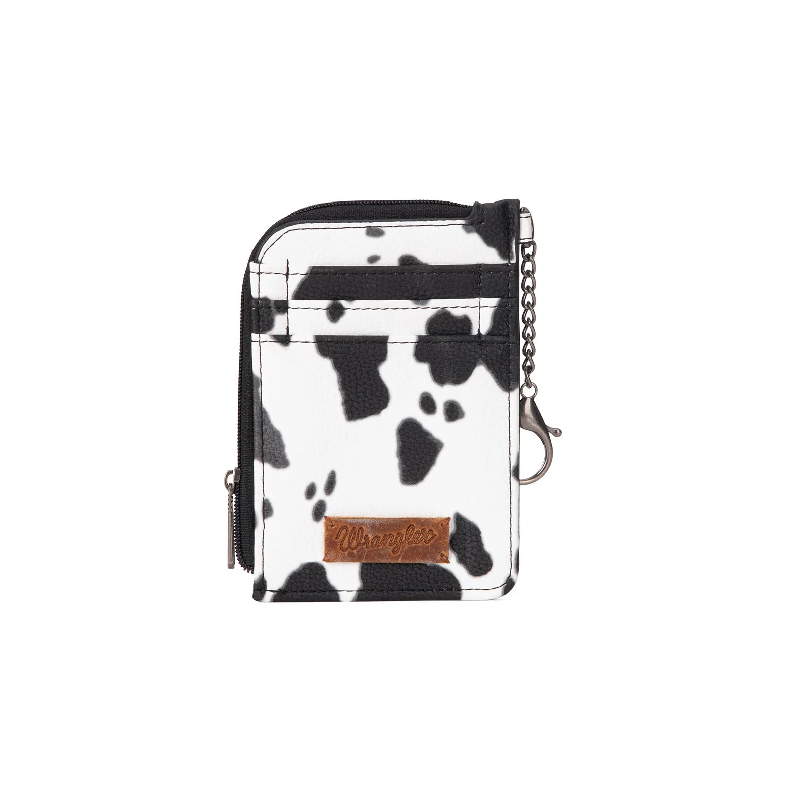 Wrangler: Cow Print Mini Zip Card Case