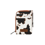 Load image into Gallery viewer, Wrangler: Cow Print Mini Zip Card Case
