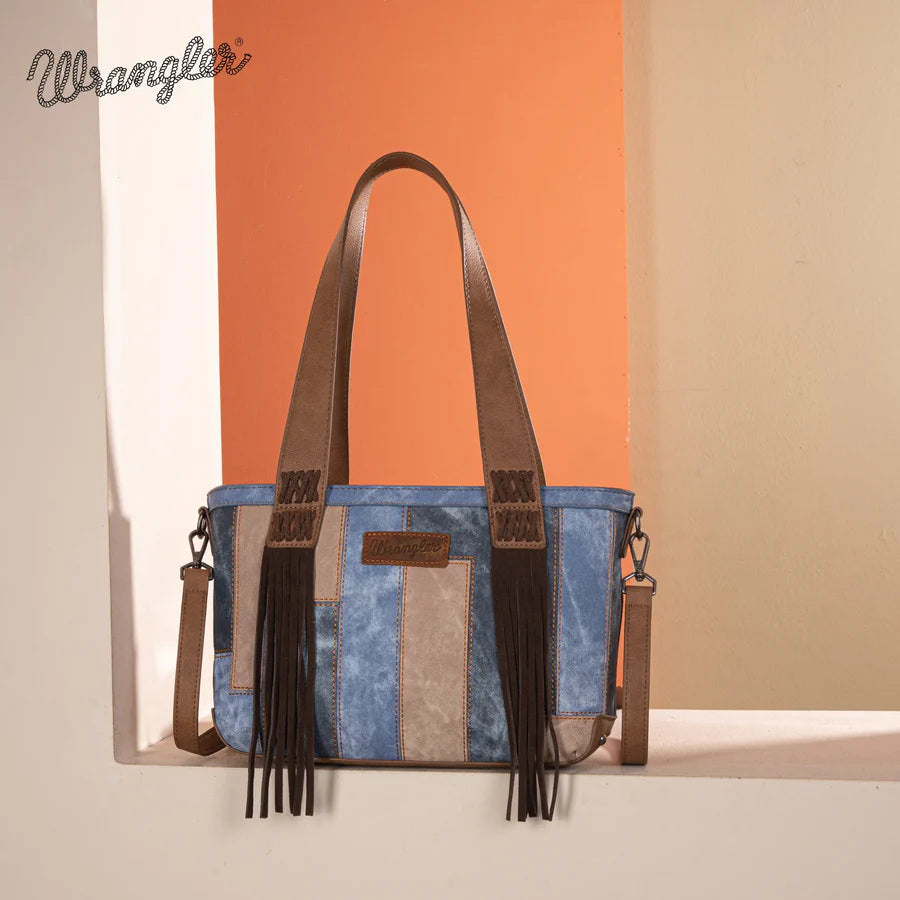 Wrangler: Denim Patchwork Crossbody Tote