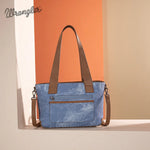 Load image into Gallery viewer, Wrangler: Denim Patchwork Crossbody Tote
