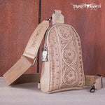 Load image into Gallery viewer, Trinity Ranch Tooled Leather Sling Bag
