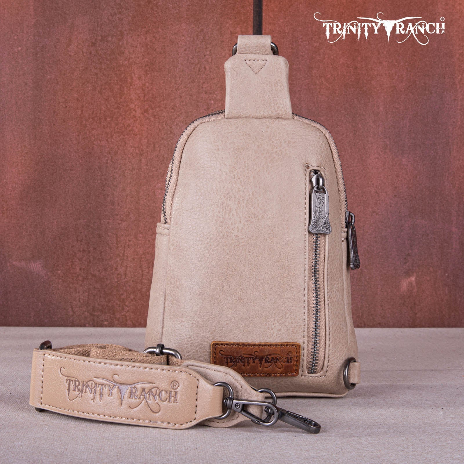 Trinity Ranch Tooled Leather Sling Bag