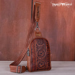 Load image into Gallery viewer, Trinity Ranch Tooled Leather Sling Bag
