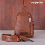 Load image into Gallery viewer, Trinity Ranch Tooled Leather Sling Bag
