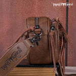 Load image into Gallery viewer, Trinity Ranch Floral Tooled Fringe Belt Bag
