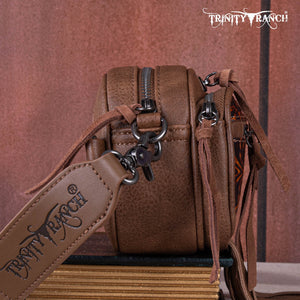 Trinity Ranch Floral Tooled Fringe Belt Bag