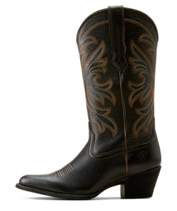 Ariat: Women's Heritage J Toe Stretchfit Black Deertan Western Boot