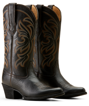 Ariat: Women's Heritage J Toe Stretchfit Black Deertan Western Boot