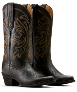 Ariat: Women's Heritage J Toe Stretchfit Black Deertan Western Boot