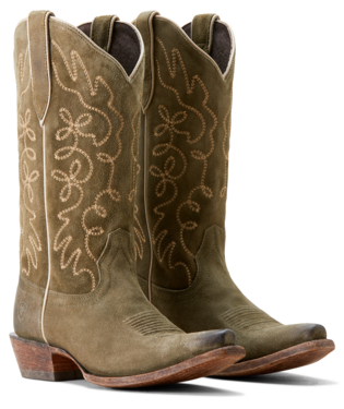 Ariat: Women's Jukebox Western Boot in Soft Olive Suede