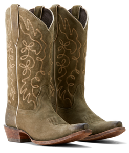 Ariat: Women's Jukebox Western Boot in Soft Olive Suede