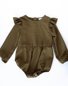 Olive Bubble Shorty Romper