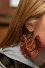 Load image into Gallery viewer, Hand Tooled Fringe Earrings
