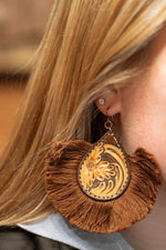 Load image into Gallery viewer, Hand Tooled Fringe Earrings
