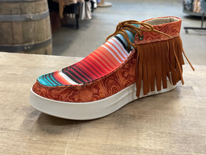 Serape Fringe Moccasin Shoes