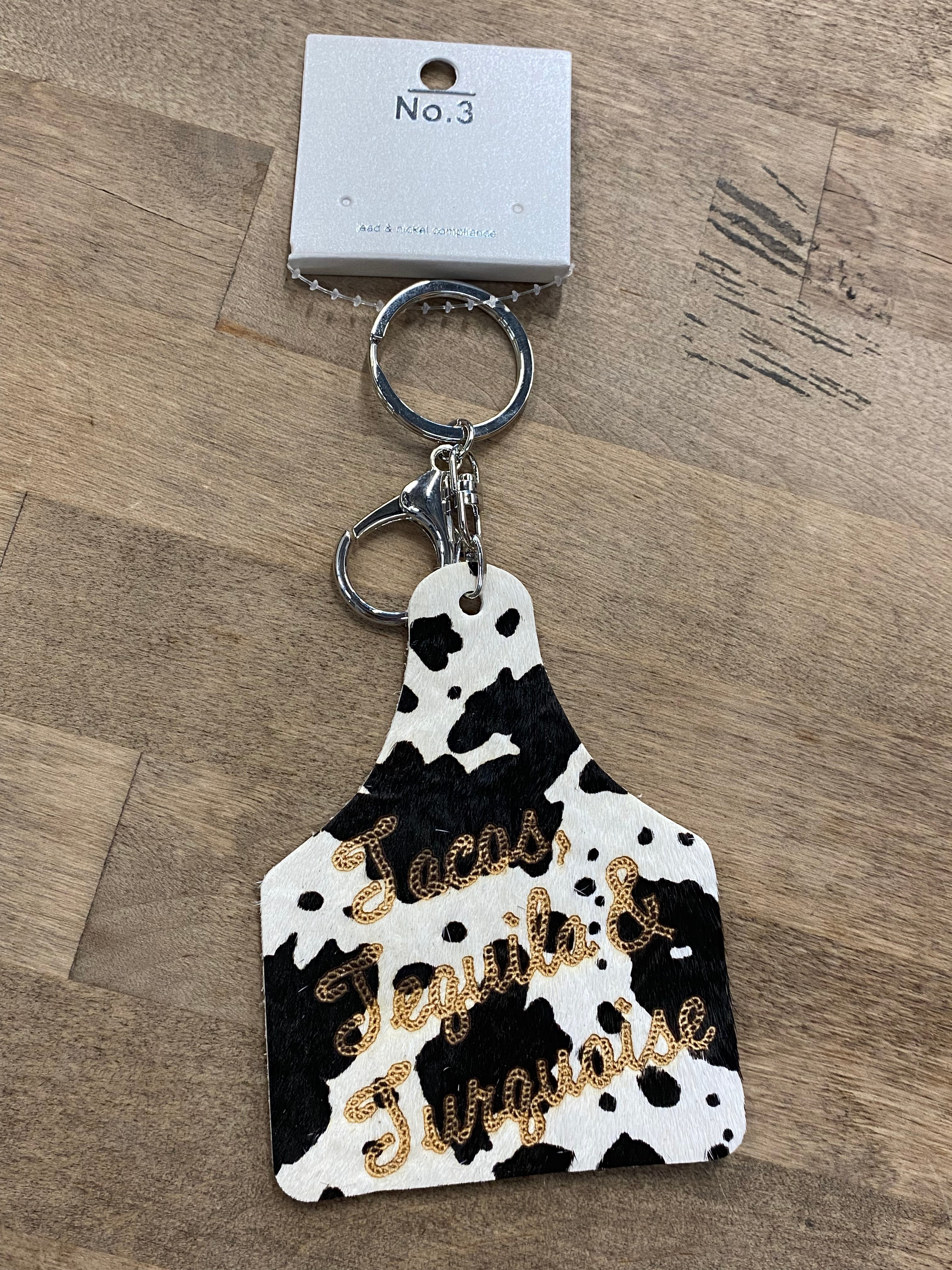 Cowhide Cattle Tag Keychain – Red Barn Boutique LLC